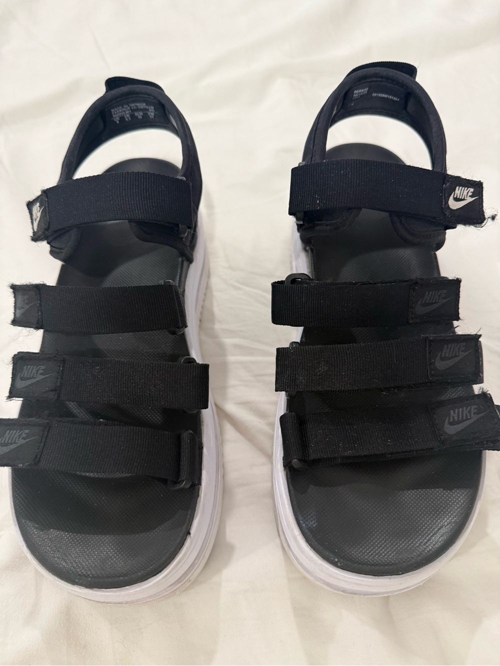Nike Black Platform Strappy Sandals for Women- Size 8 - Picture 2 of 5